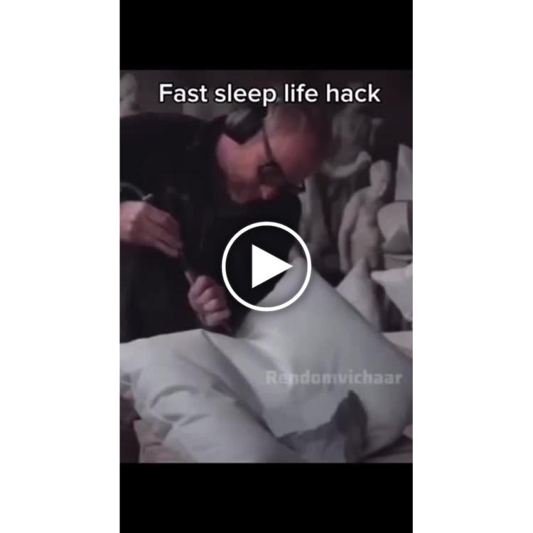 Fast sleep life hack: When you’re so tired you’ll try anything 😅🛏️ #SleepHacks #LifeHack #LOL.