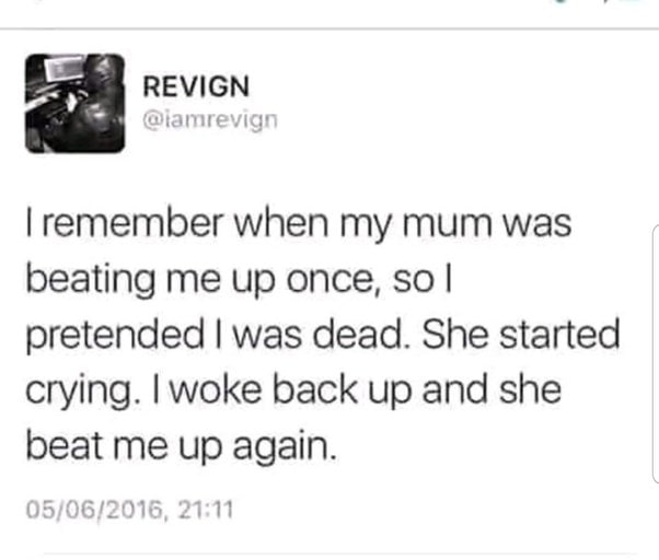 You ever play dead during a whooping and your mama starts crying, so you resurrect and get whooped again? 😂 #childhood #classic.