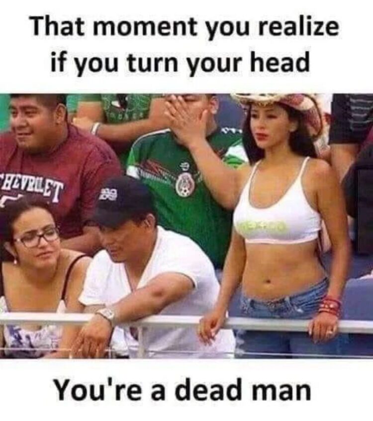 That moment you realize if you turn your head, you're a dead man. 😂 #relationships #danger #funny.