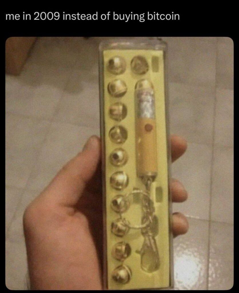 You in 2009: skipping bitcoin for that Beyblade launcher. Now look at us. 😂 "me in 2009 instead of buying bitcoin." #bitcoin #nostalgia.