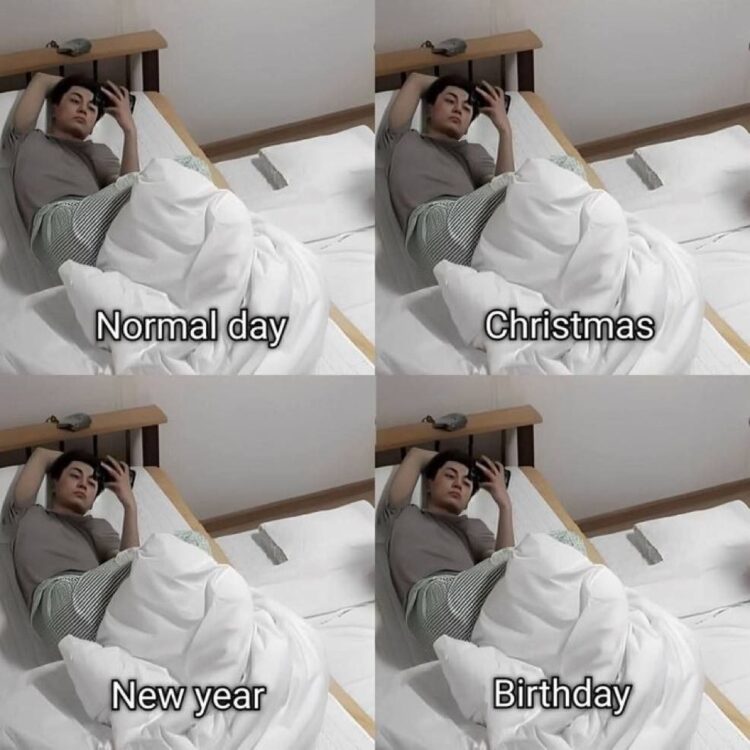 Normal day. Christmas. New year. Birthday. New day, same habits—phone always wins 😂 #meme #sameenergy #everyday.
