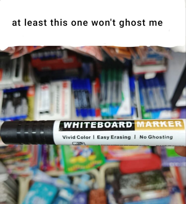 At least this one won’t ghost me. Found my new best friend in the office supplies aisle 😂 #ghosted #officehumor #singlelife.