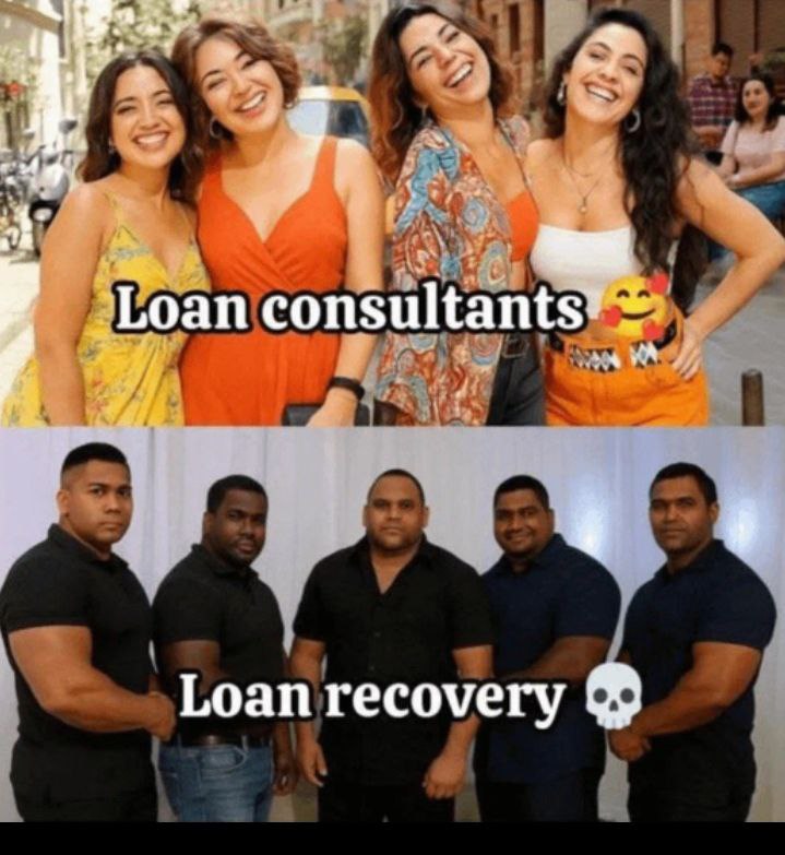 When you meet "Loan consultants" 😊 vs when "Loan recovery" 💀 shows up. Choose your fighter! #loans #memes #finance.