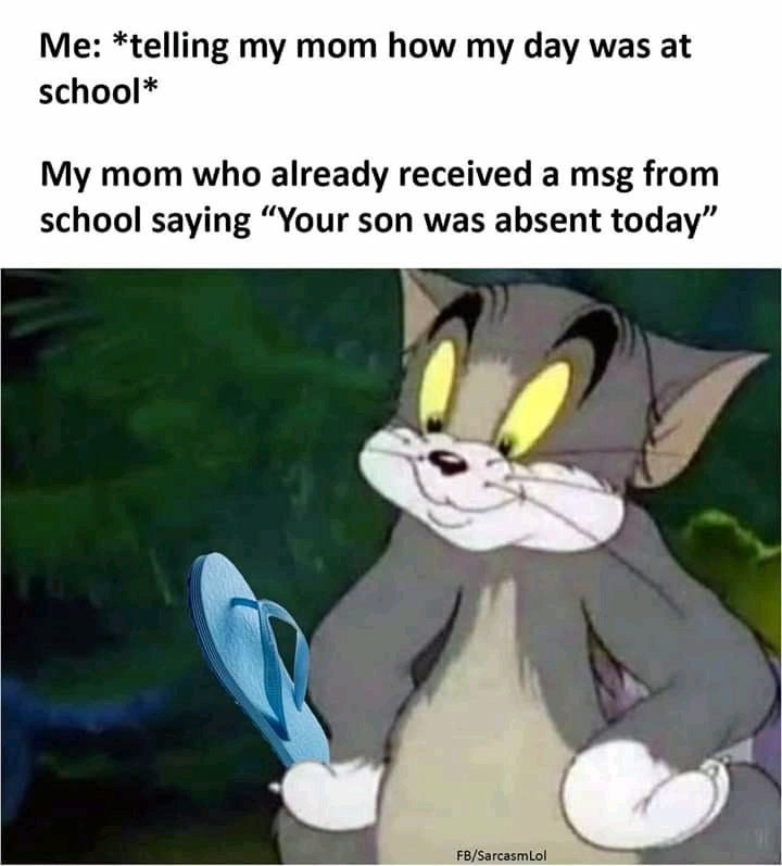 When you tell your mom you're at school but she already knows you skipped. That chappal is loading... 😂 #liar #momknows.