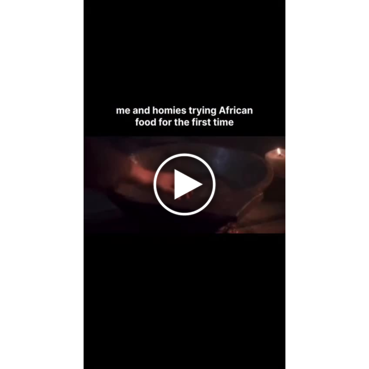 Me and homies trying African food for the first time. You know it’s about to be legendary 😂🍲 #firsttime #foodies.