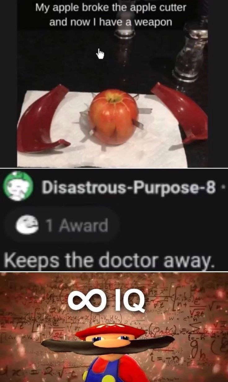 When your apple breaks the cutter and you unlock a weapon. My apple broke the apple cutter and now I have a weapon. #EpicFail #MathMagic.