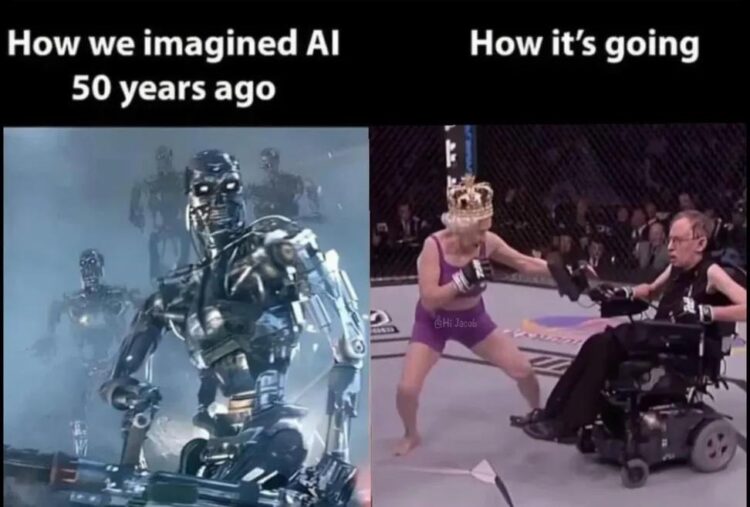 How we imagined AI 50 years ago vs How it’s going 😂 Sometimes the future is just... not what you pictured! #AI #Expectations.