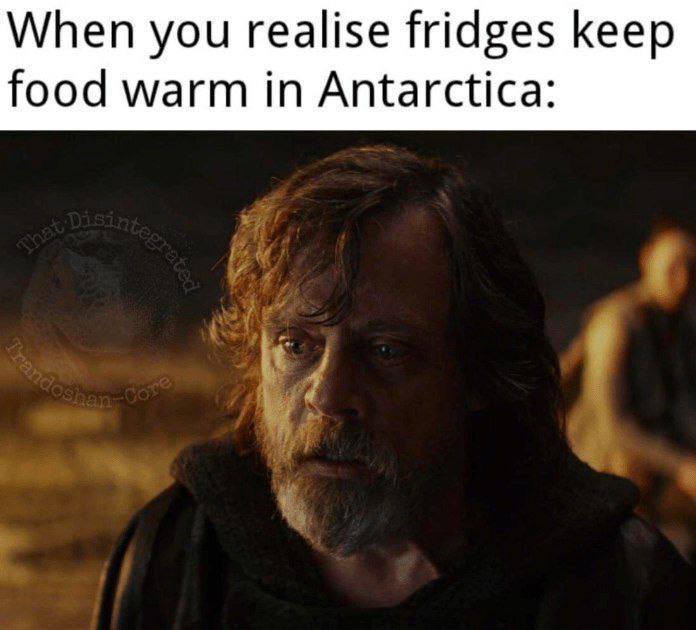 When you realise fridges keep food warm in Antarctica: Mind. Blown. Suddenly questioning my whole life #Antarctica #brainfreeze.