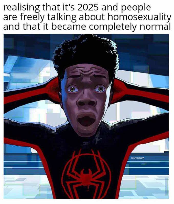 When you realise it's 2025 and people talk about homosexuality like it's nothing. Society: leveled up! "realising that..." #progress.