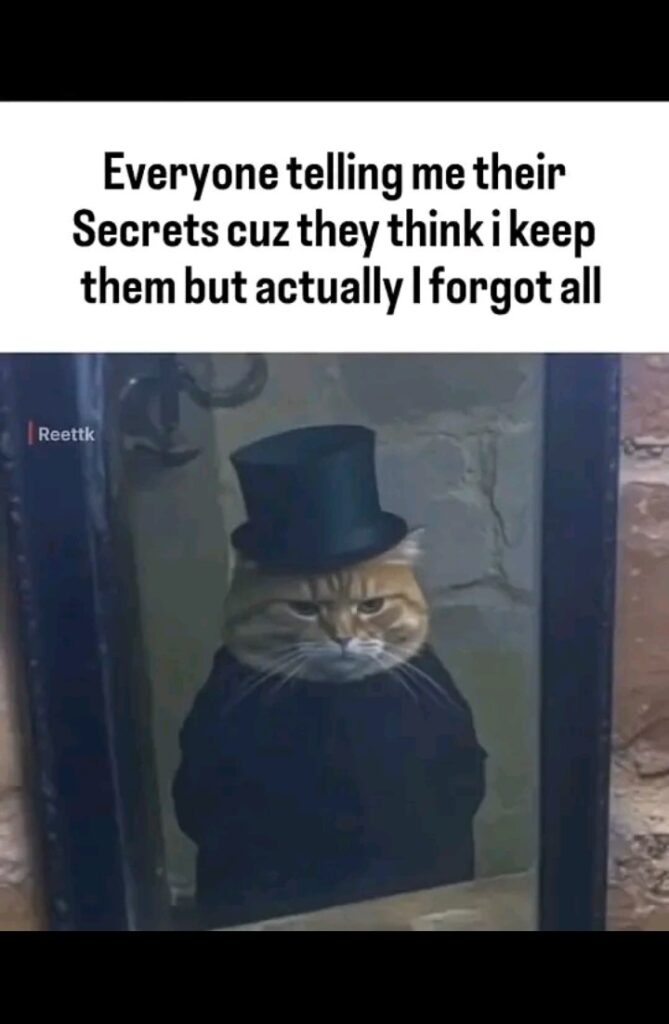 Everyone telling you their secrets cuz they think you keep them but actually you forgot all. #mood #truth.