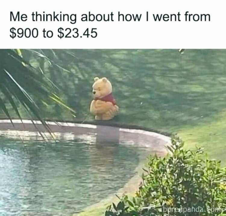 Me thinking about how I went from $900 to $23.45. When payday feels like magic but disappears faster than honey 😂 #broke #mood.