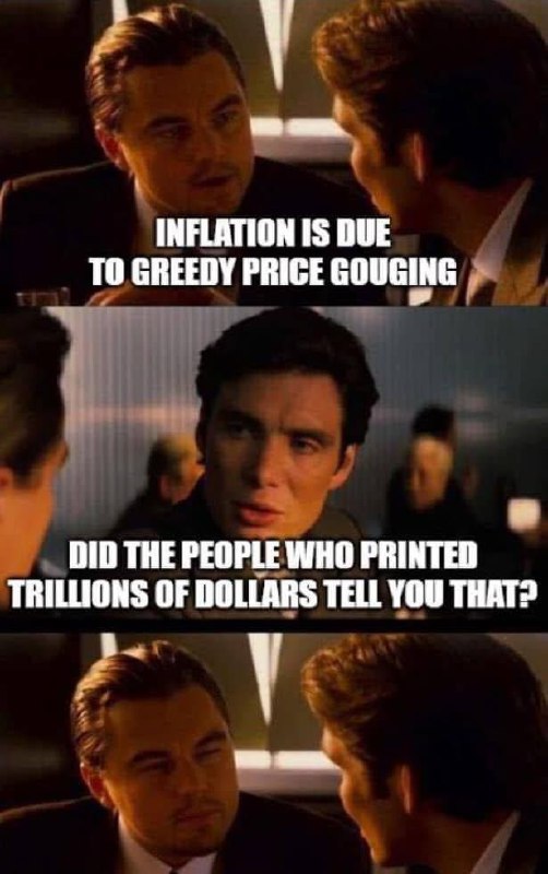 When you say, "INFLATION IS DUE TO GREEDY PRICE GOUGING," but someone hits you with, "Did the people who printed trillions tell you that?" #MindBlown #Economics.