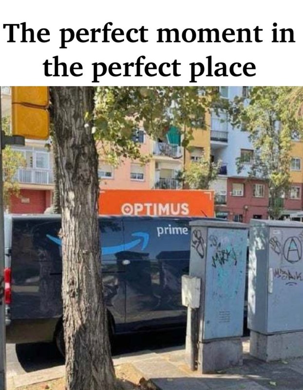 When your package transforms into something more than delivery. "OPTIMUS" Prime van spotted! #autobots #transformers #prime.