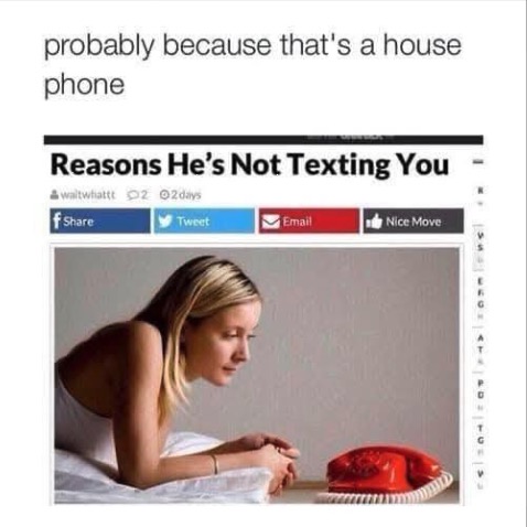 When you realize he’s not texting back because it’s a house phone 😂📞 #meme #relatable #oldschool #funny.