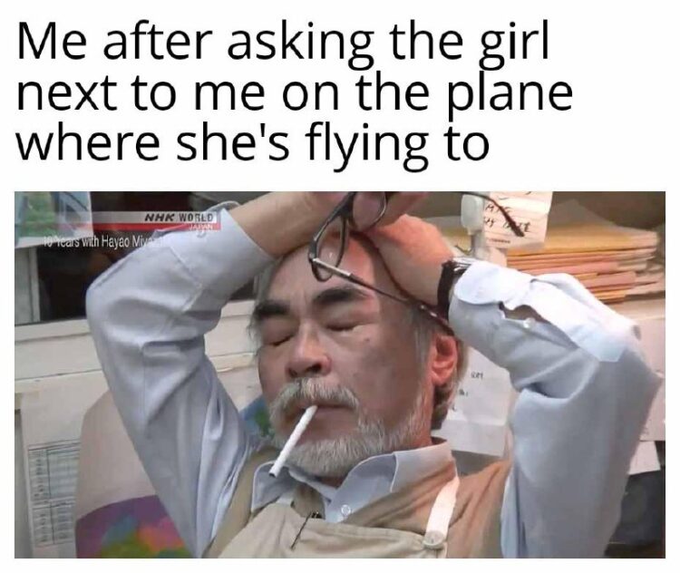 Me after asking the girl next to me on the plane where she's flying to." When small talk takes all your energy. #introvert #travel.