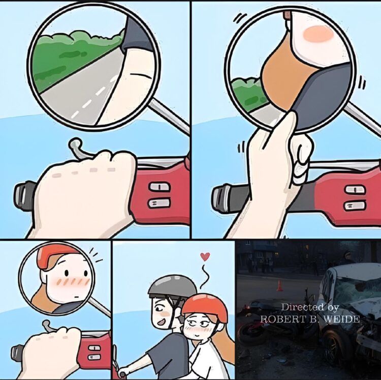 That moment you think you saw a boob in traffic but it’s just an elbow, then you crash—Directed by ROBERT B. WEIDE. #fail #oops.