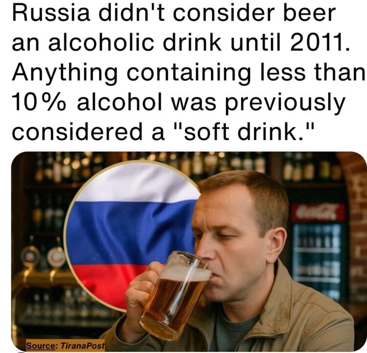 You think you love beer? Russia called it a soft drink till 2011 unless it was over 10%! 🍺 #beerfacts #Russia #mindblown.