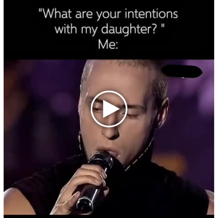 When her dad asks "What are your intentions with my daughter?" and you answer by breaking into song. Me: #DadJokes #Iconic.