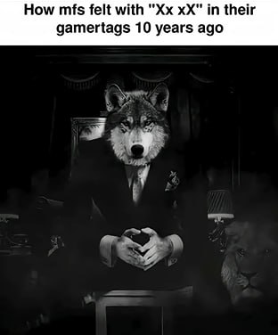 How mfs felt with 'Xx xX' in their gamertags 10 years ago. Peak confidence unlocked #gamertag #throwback #wolfmode.