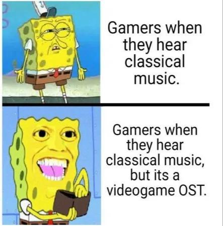 Gamers when they hear classical music. Gamers when they hear classical music, but it’s a videogame OST. #gamer #facts.