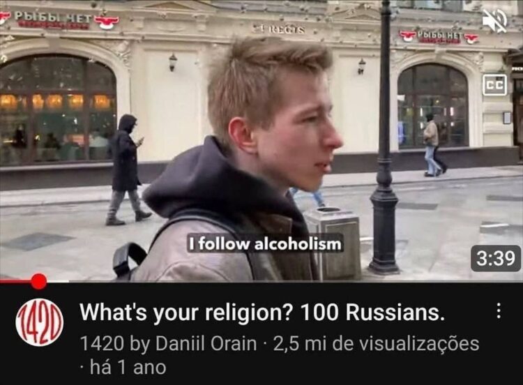 When someone asks, "What's your religion?" but the answer is just "I follow alcoholism." Russians got it figured out. #meme #truth.