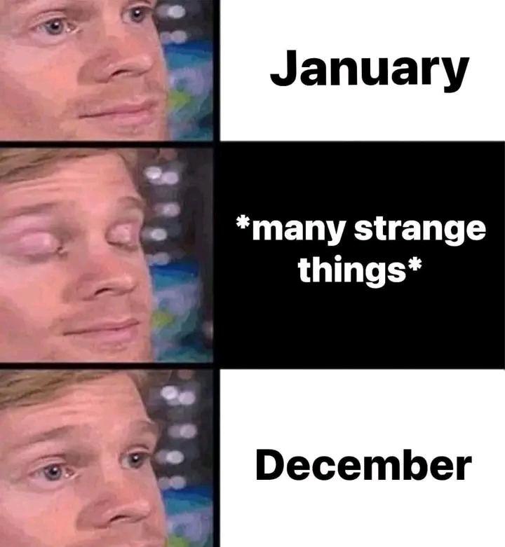 You in January: 😱 You after *many strange things*: 🙈 You in December: 😐 Yearly upgrade unlocked. #meme #2024.
