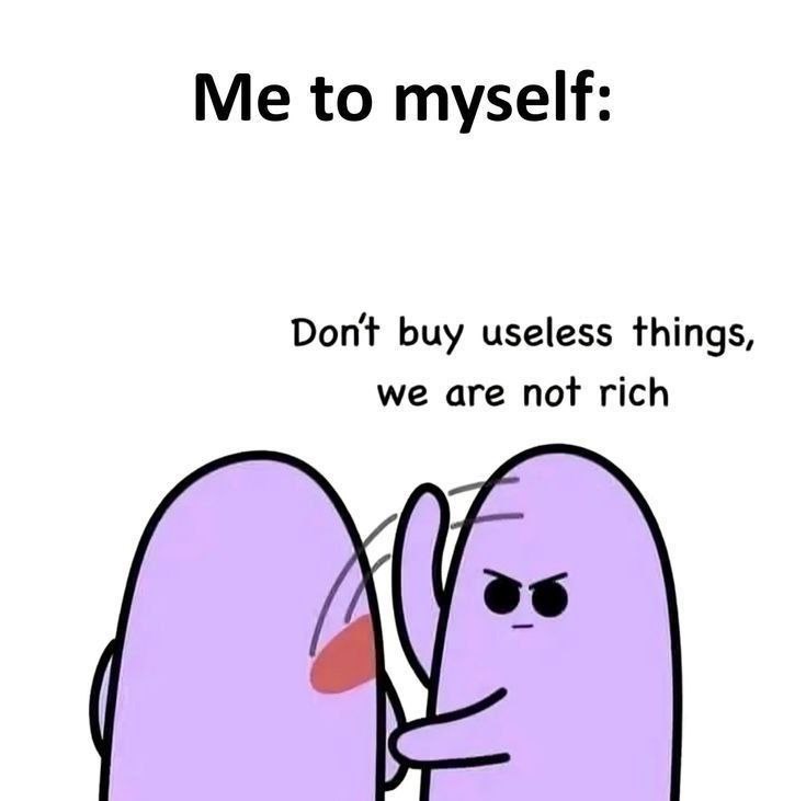 Me to myself: "Don't buy useless things, we are not rich." Stop shopping like you won the lottery 💸 #broke #truth.