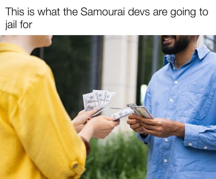 You ever just do normal stuff and suddenly it's a crime? "This is what the Samourai devs are going to jail for." #crypto #lol.