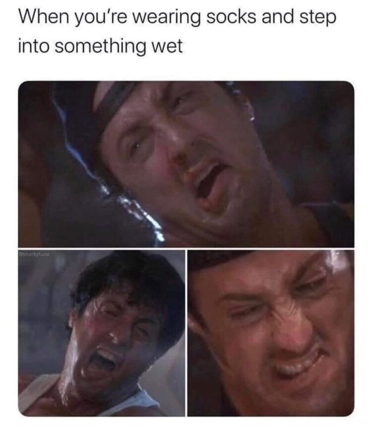 When you’re wearing socks and step into something wet. Instantly rethinking life choices 😂 #socks #eww #fail.