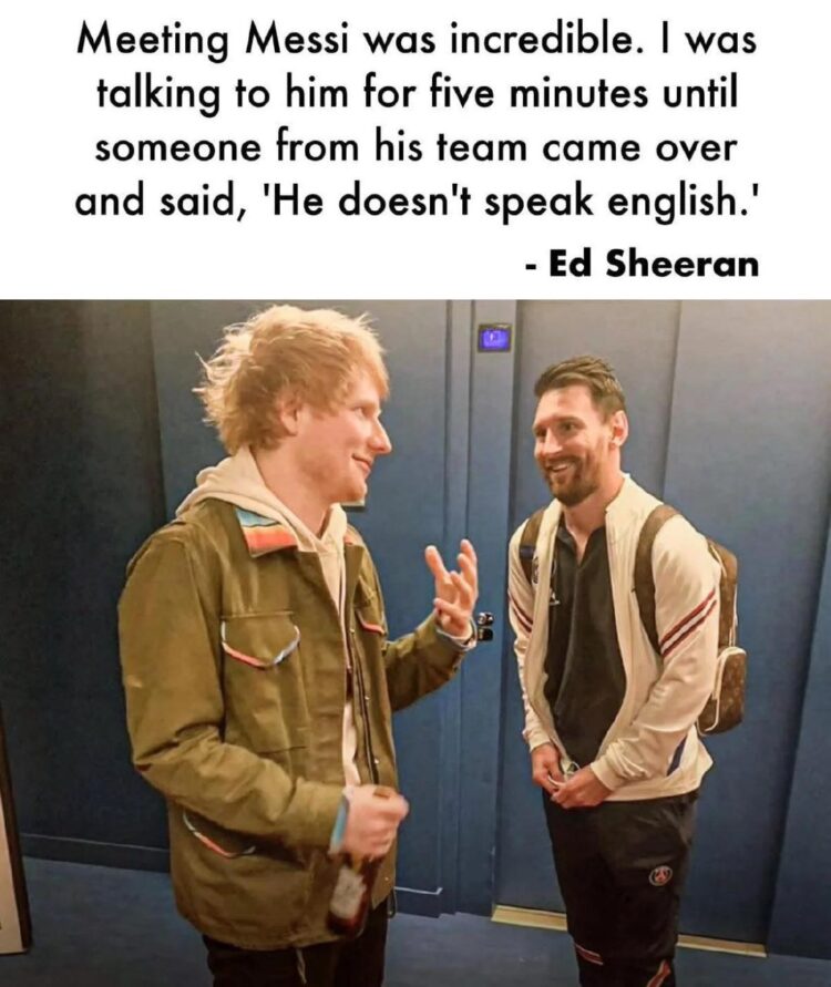 When you meet your idol and try to play it cool but can't hide your excitement. "It’s Messi, man!" #Fanboy #Legend.