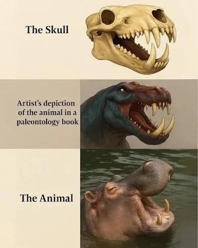 You ever see a hippo skull and think it's Godzilla, but then meet the real deal? Never judge by bones! #ExpectationsVsReality #Wildlife.