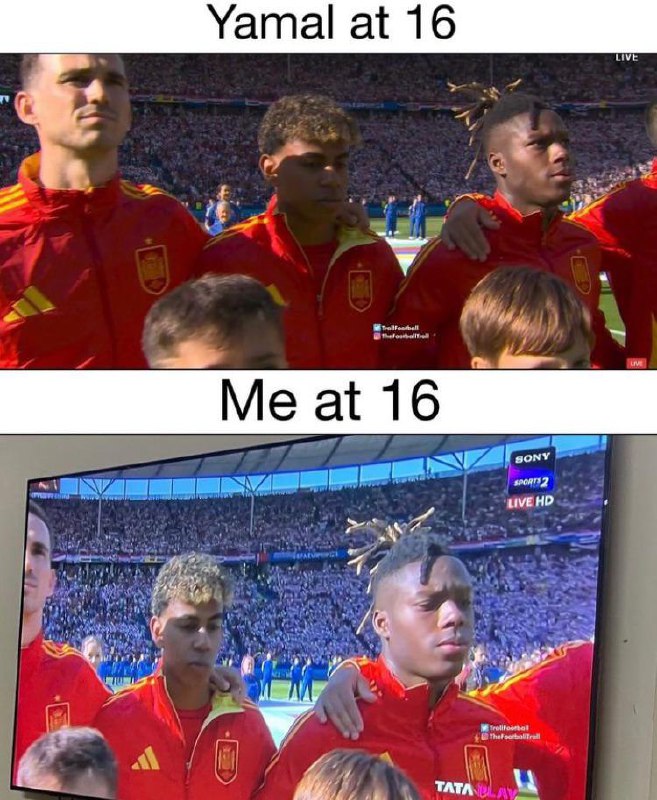 Yamal at 16: football prodigy. Me at 16: watching legends from my couch. Same vibes, different leagues 😂 #Goals #SameButDifferent.