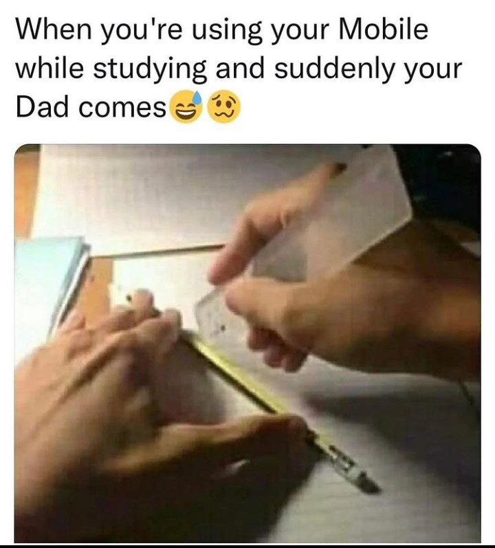 When you're using your Mobile while studying and suddenly your Dad comes. Caught in 4K trying to multitask! #studentlife #oops.
