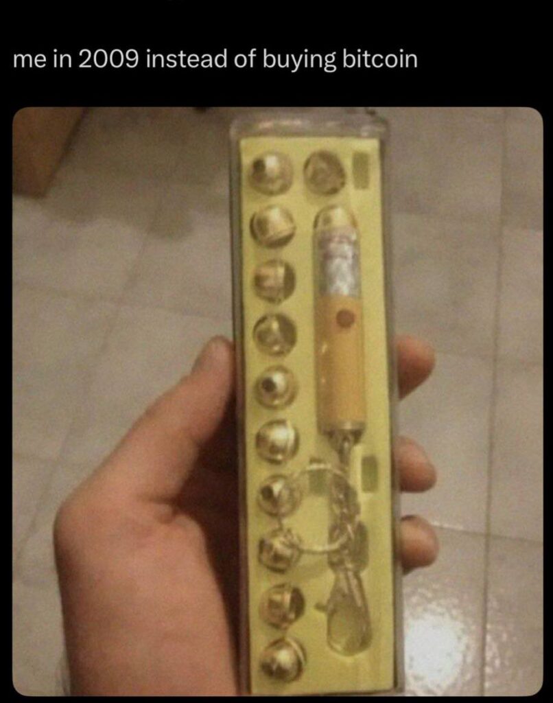 Me in 2009 instead of buying bitcoin. Golden egg investments, am I right? #bitcoin #regret #throwback.