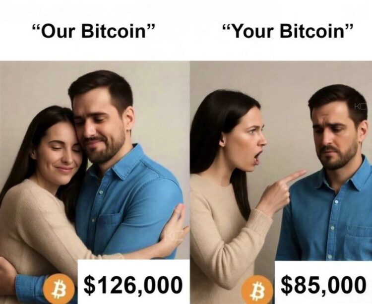 When it’s “Our Bitcoin” it’s $126,000, but when it’s “Your Bitcoin” suddenly it’s $85,000. Choose wisely! #bitcoin.
