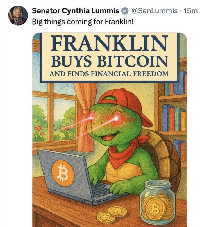 When you buy Bitcoin and suddenly become Franklin the turtle of financial freedom. "FRANKLIN BUYS BITCOIN AND FINDS FINANCIAL FREEDOM." #crypto.