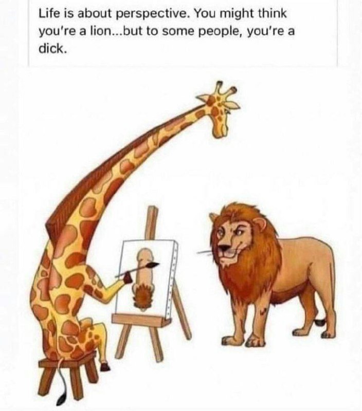 Life is about perspective. You might think you're a lion...but to some people, you're a dick. #Perspective #Truth #LOL.