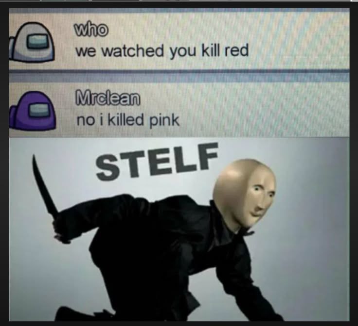 When you get caught in Among Us but your defense is "no i killed pink" 💀 STELF mode activated #AmongUs #sus #gaming.