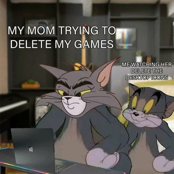 When your mom thinks deleting desktop icons deletes the games and you just stand there like 😅 "My mom trying to delete my games" #MomLogic.