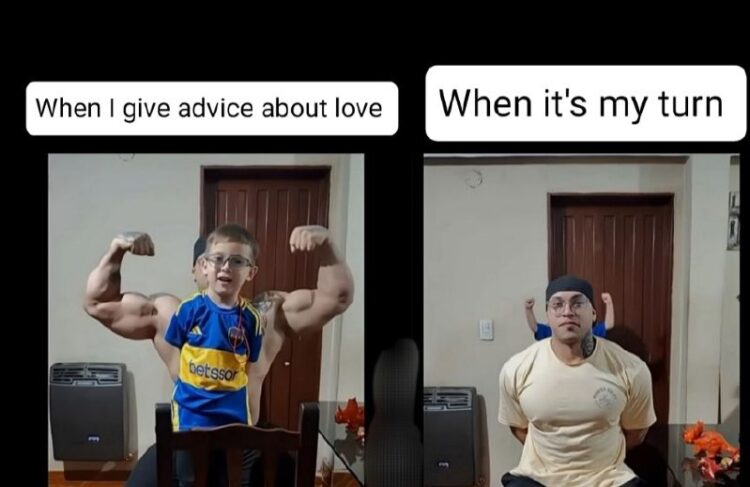 When I give advice about love vs. When it’s my turn 😂 Why am I always the expert but never the hero? #LoveLife #Truth.