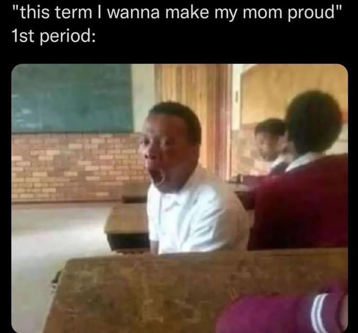 When you swear "this term I wanna make my mom proud" but 1st period hits different 😂 #mondaymood #schoollife.