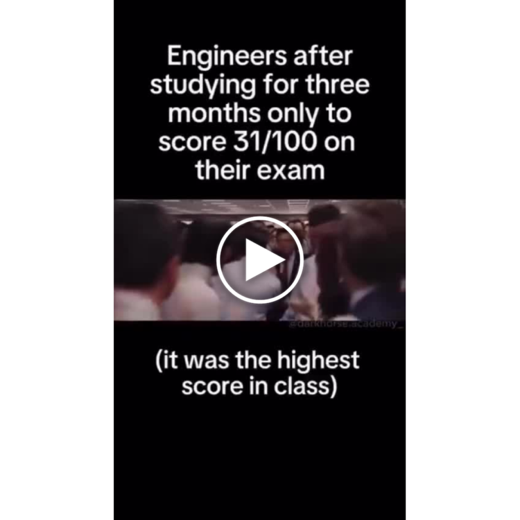 Engineers after 3 months of study just to flex that 31/100 (highest in class). If you know, you know. #engineering #fail.