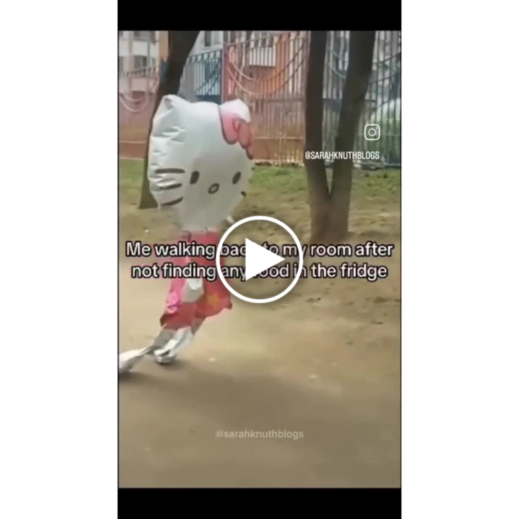 You know that feeling when you check the fridge and it's empty? Me walking back to my room after not finding any food #relatable.