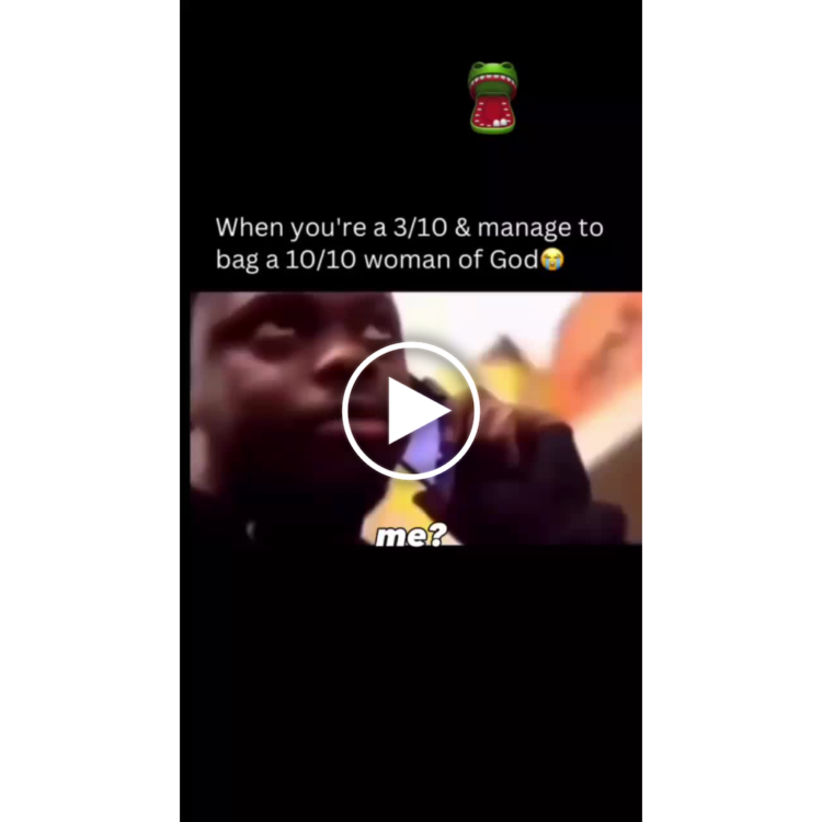 When you're a 3/10 & manage to bag a 10/10 woman of God 😭 Me? #winning #goals #blessed.