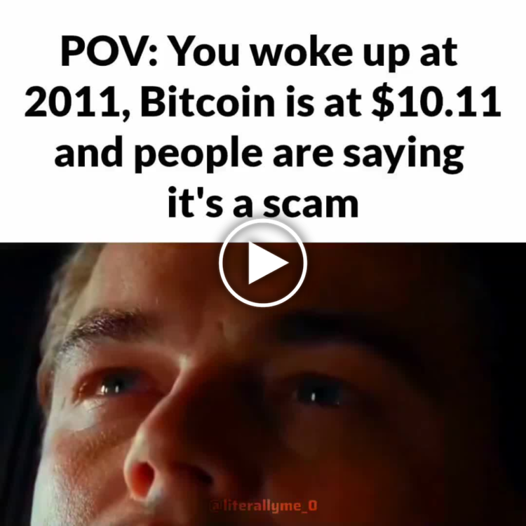 POV: You woke up at 2011, Bitcoin is at $10.11 and people are saying it's a scam. #bitcoin #throwback #memes.