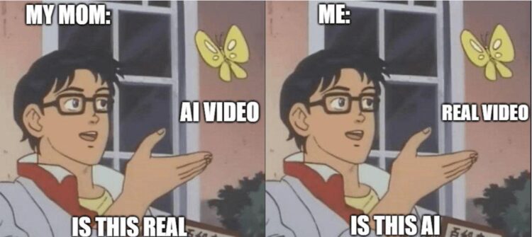 My mom: AI video. Is this real?" vs "Me: Real video. Is this AI?" When even your mom's more confident than you 😂 #AI #techlife.