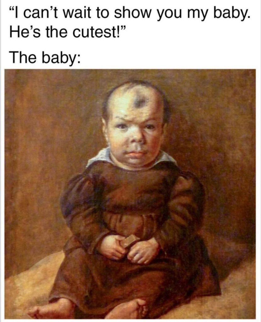 I can't wait to show you my baby. He's the cutest!" The baby: #classic #meme #artfail You ever seen a newborn who looks like Benjamin Button?.