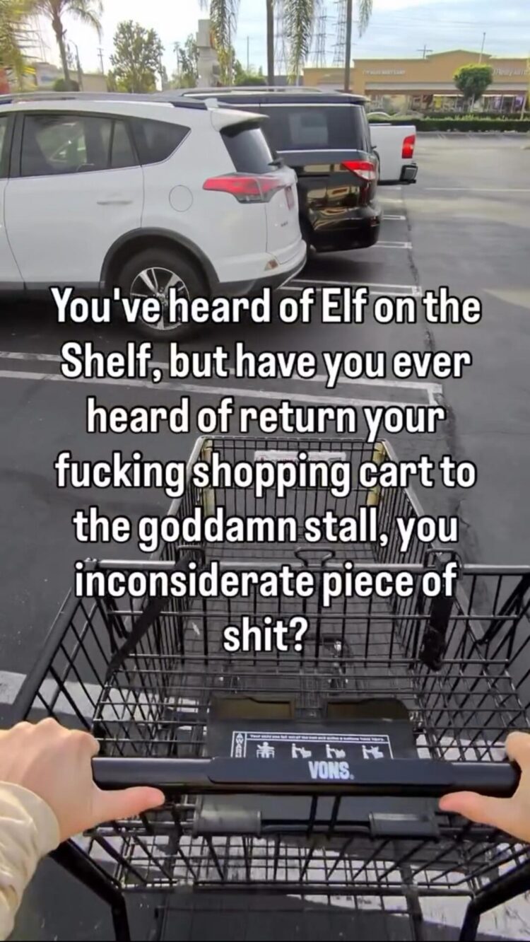 If you can't return your shopping cart, are you even human? Get your s*** together! #ShoppingCart #Adulting #Fail.