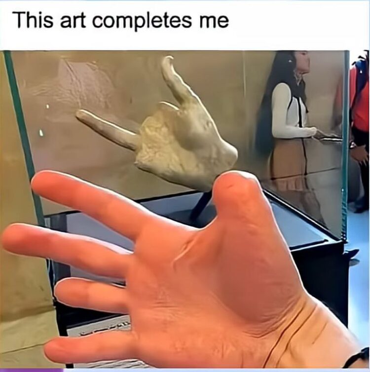 You know it's true: "This art completes me." When you and your hobbies just click. #art #meme #perfectmatch.
