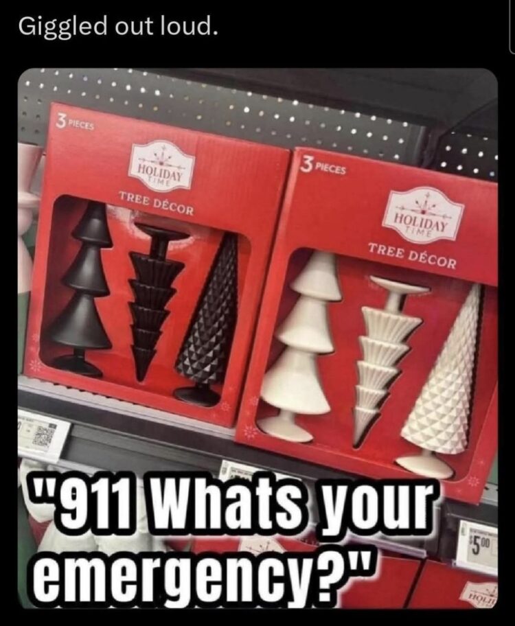 You see "Giggled out loud." over "911 Whats your emergency?" and yeah, I just snorted in public. #HolidayMood #EmergencyLaughter.